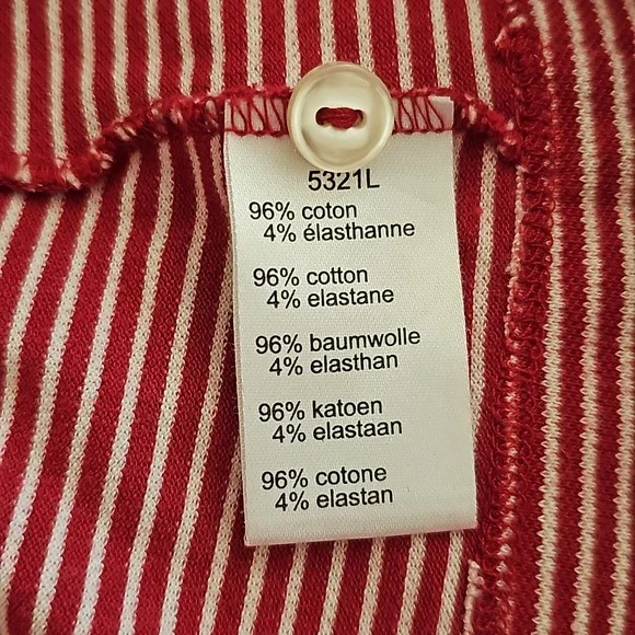 Lacoste Red White Striped Button Cardigan 46 US Size XL/L - Picture 5 of 5
